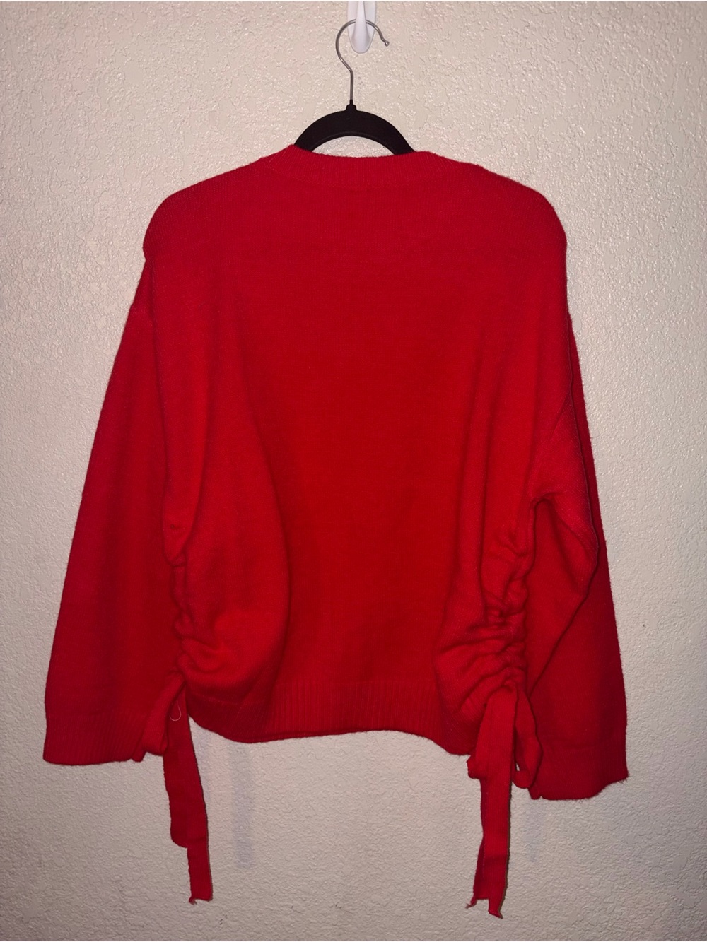 ❤️🎀NWT Wishlist "Emma Ruched Sweater” Functional Side Bows🎀🎀Detail • Red❤️ Large - Picture 12 of 12